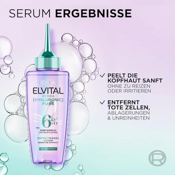 L'Oréal Paris Elvital Hydra Hyaluronic Pure Entfettendes Serum, 102ml, mit Salicyl- und Hyaluronsäure – Bild 3