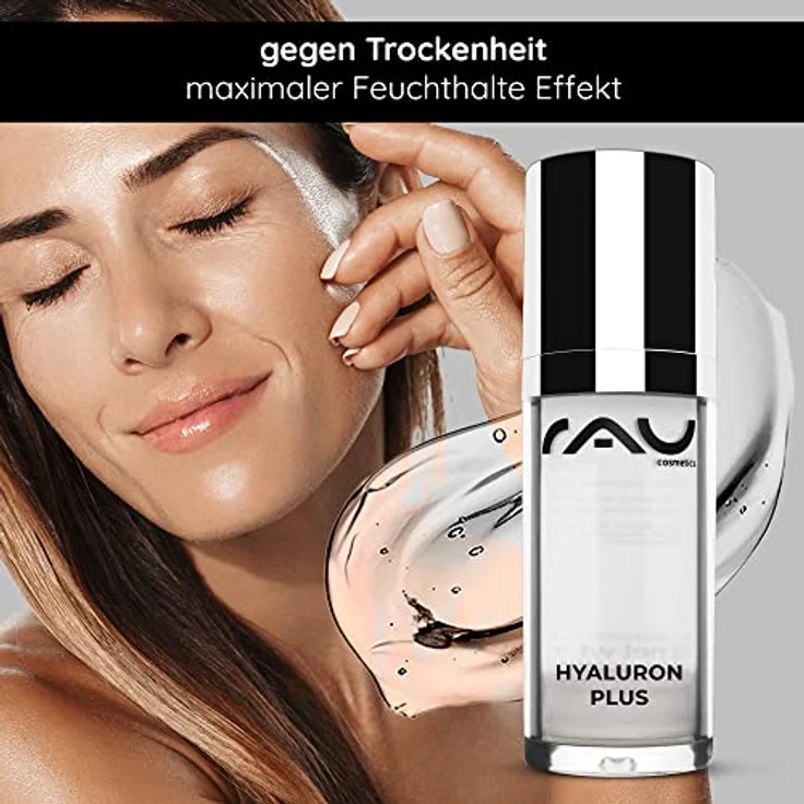 RAU Cosmetics Hyaluronsäure Serum Hochdosiert - Anti-Aging für Männer und Frauen mit Soforteffekt - RAU Hyaluron Plus 30 ml, Feuchtigkeit spendend und hautstraffend – Bild 4