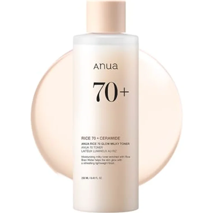 ANUA Rice 70 Glow Milky Toner, Reiswasser, Niacinamid, Ceramide, Panthenol, 250 ml/8,45 fl.oz. – Bild 1
