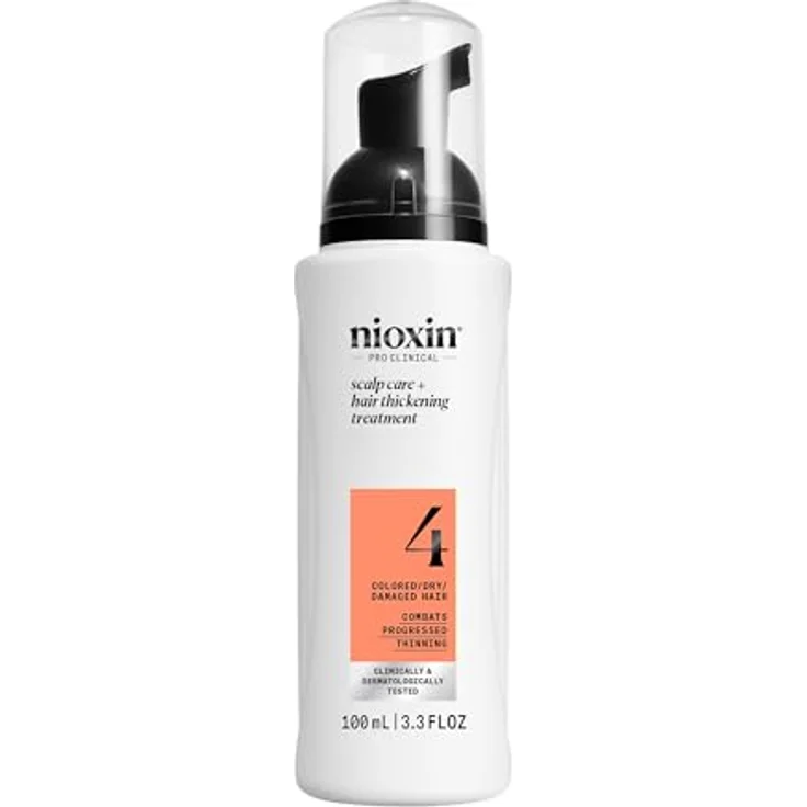 NIOXIN Scalp + Hair System 4 Hair Thickening Treatment - Niacinamid Serum für strapaziertes, sichtbar dünner werdendes Haar - mit Biotin & Koffein (100 ml) – Bild 1
