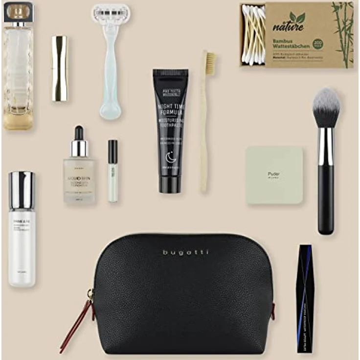 bugatti Ella Kulturbeutel, Kosmetiktasche, Toiletry Bag, Waschtasche, Waschbeutel, Toilettentasche in schwarz – Bild 4