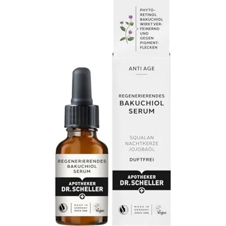 Dr. Scheller Regenerierendes Bakuchiol Serum, 15 ml für alle Hauttypen, mit natürlichen Ölen und Bio-Inhaltsstoffen