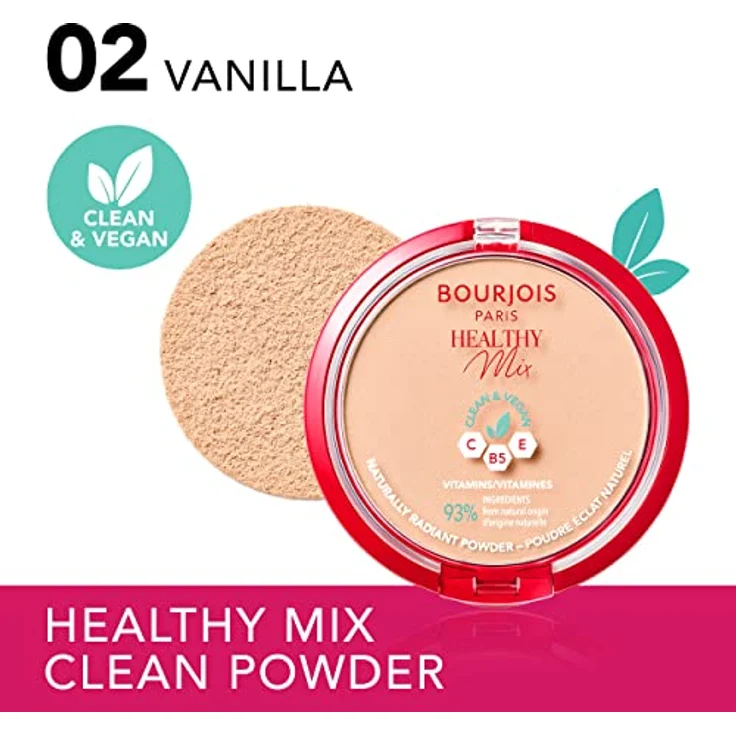 Bourjois Healthy Mix, mattierendes Puder für strahlendes Aussehen, Farbton 02 Vanilla, 10 g – Bild 2