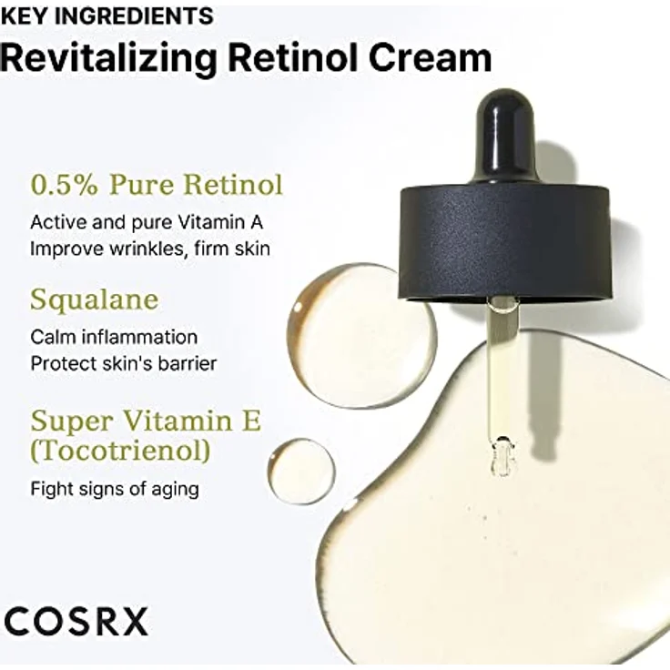 Cosrx The Retinol 0.5 Oil, 20ml Gesichtsserum mit 0,5% Retinol, Vitamin E & Squalan, Anti-Aging Nachtpflege, zur Verbesserung der Hautelastizität, Korean Skincare – Bild 4