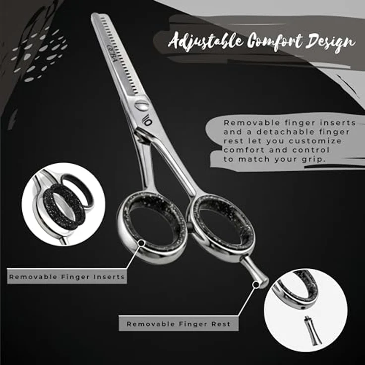 OCBA Friseurschere, 6 Zoll Edelstahl Haarschneideschere, Professionelle Friseurschere mit ergonomischem Design und extrem scharfen Klingen – Bild 4