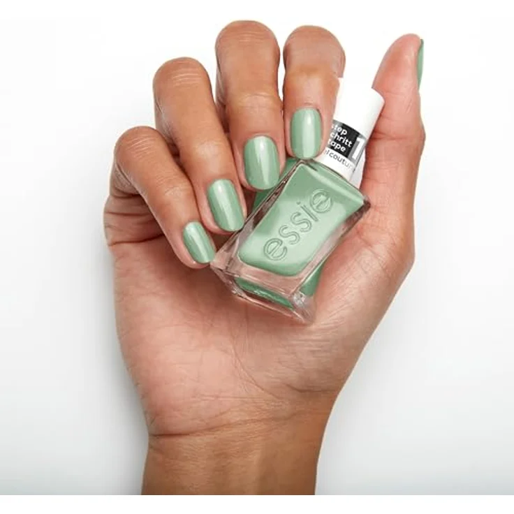 essie langanhaltender Nagellack mit glänzendem Finish, Maniküre ohne UV-Licht, Gel Couture, Farbe: Nr. bling it 551, Grün, 1 x 13,5 ml – Bild 4