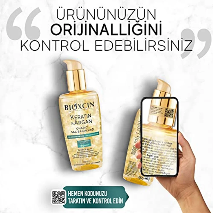 BIOXCIN Bioxcin Keratin & Argan Reparierendes Haarpflegeöl 150ml - Tiefenwirksame Pflege für Geschädigtes Haar mit Anti-Frizz Effekt - Für Alle Haartypen – Bild 3