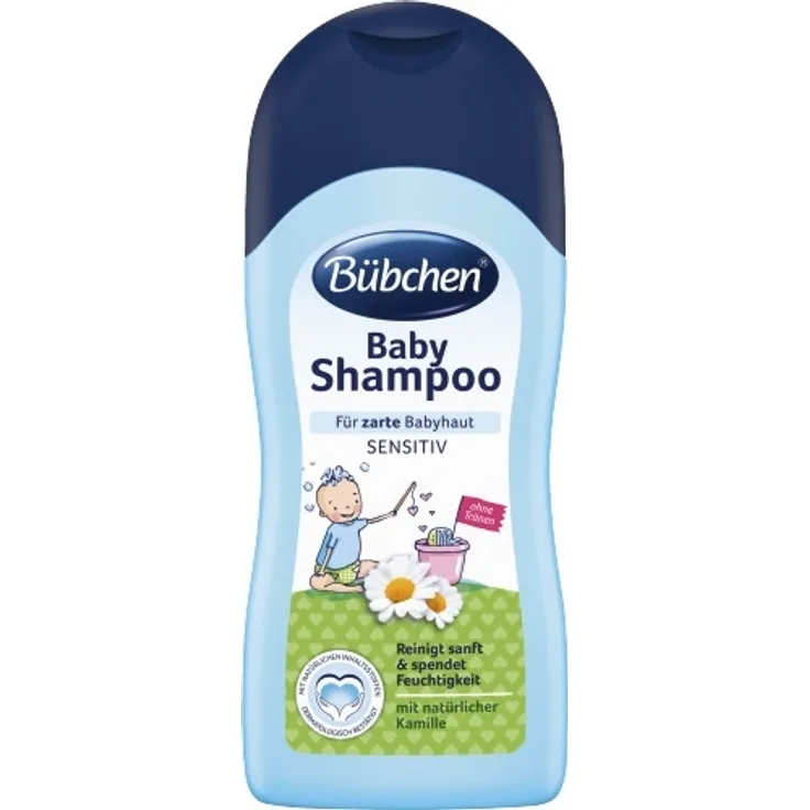 Bübchen Sensitive Baby Shampoo, 200 ml, sanfte Reinigung für Kinderhaar, feuchtigkeitsspendend, ohne Parfüm