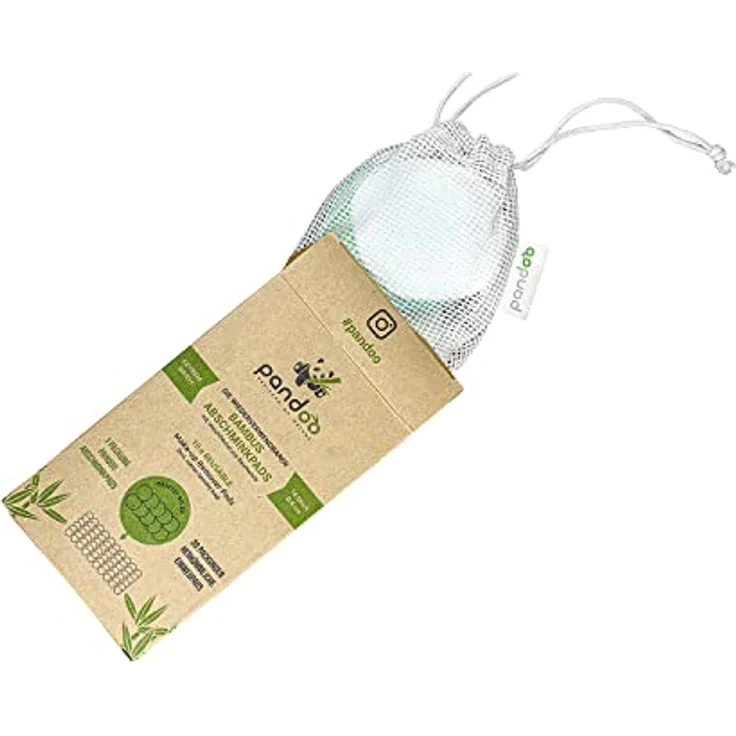 Pandoo 10 Wiederverwendbare Und Waschbare Abschminkpads Aus Bambus Und Baumwolle | Waschbar Make-Up Remover Less Waste | Extrem Weich Perfekt Für gesichtsreinigung Und Baby | Low Waste – Bild 2