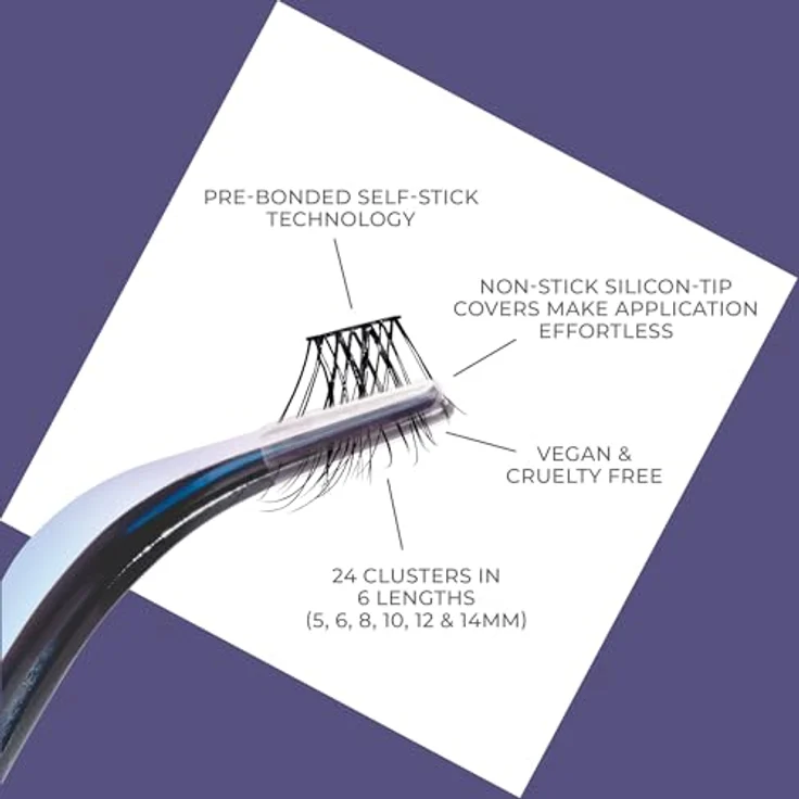 KISS imPRESS LongLasting, selbstklebende Wimpern (Büschel) 01, 20 St., natürlich wirkend und leicht – Bild 6