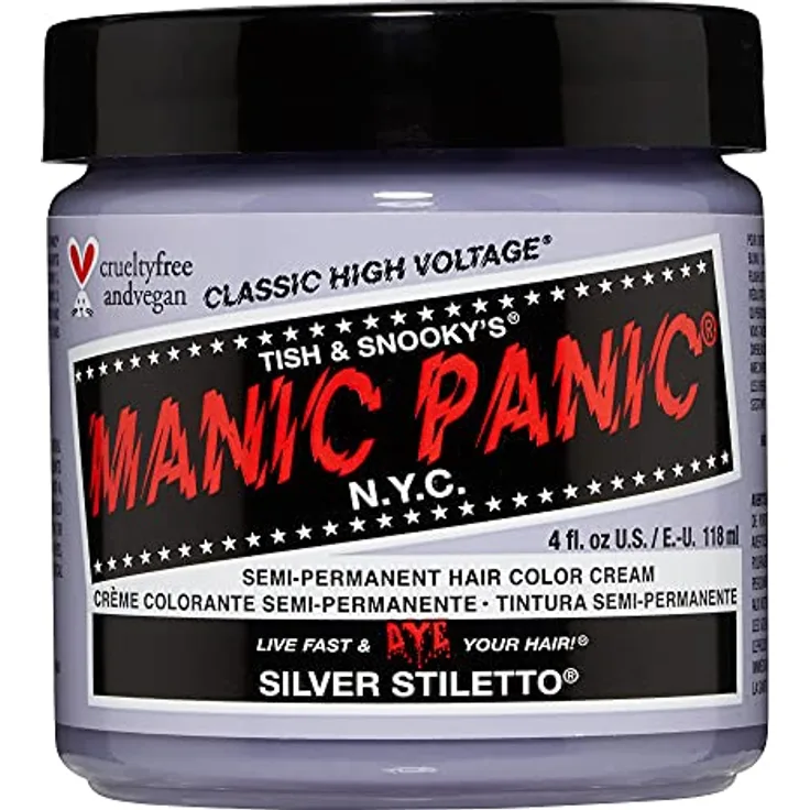 Manic Panic Silver Stiletto Classic Creme, Vegan, Cruelty Free, Semi Permanent Hair Dye 118ml