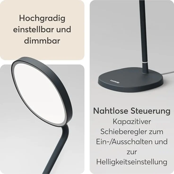 Lumie Task, Tageslichtlampe 10000 Lux, 15 cm LED Lichttherapie für Büro, schwarz – Bild 7