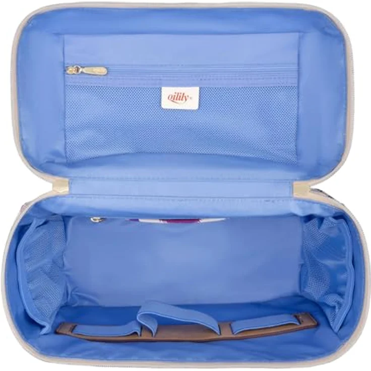 Oilily Cocos Beauty Case, Kosmetiktasche in Shifting Sand mit floralem Design, 27 x 18 x 14 cm, inkl. Spiegel und stabiler Tragegriff – Bild 4