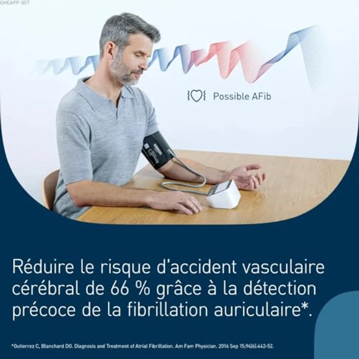 Omron M4 Connect AFib, Oberarm-Blutdruckmessgerät mit 22-42 cm Manschette, inkl. OMRON Connect App zur Datenanalyse, präzise Arrhythmieerkennung – Bild 3