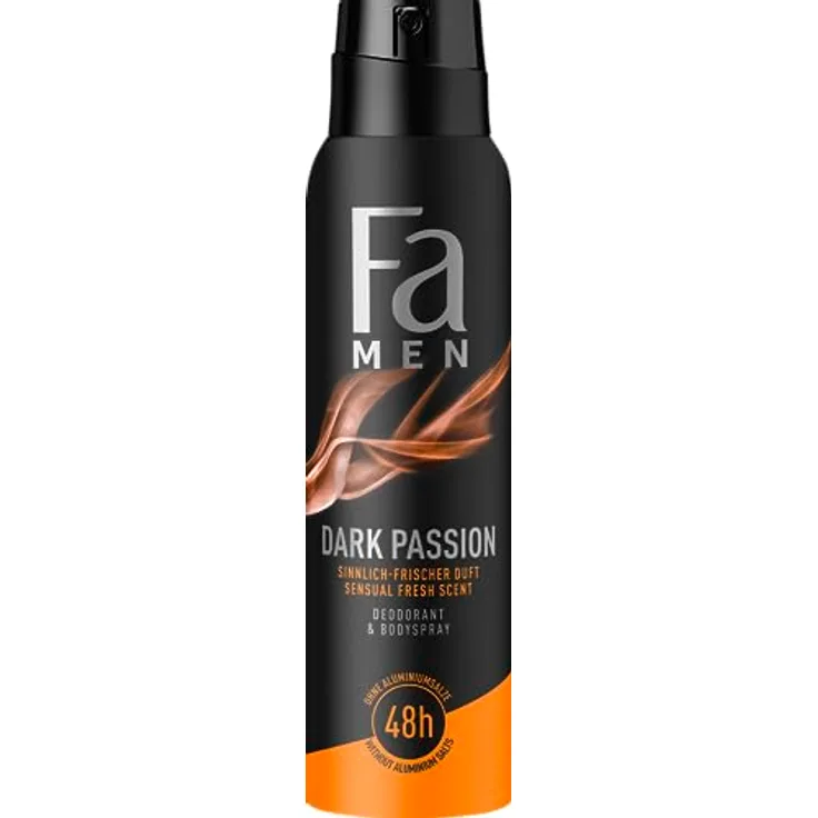 Fa Dark Passion Deo Spray, 150 ml, Anti-Transpirant mit 48h Schutz, vegan, hautfreundlich
