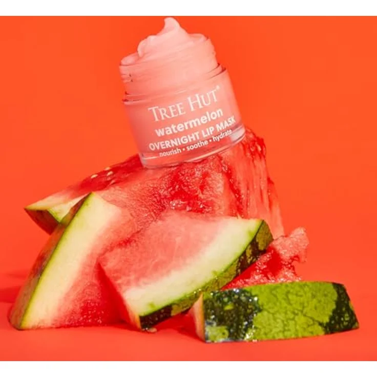 Tree Hut Wassermelonen-Lippenmaske, Overnight Lip Mask mit Sheabutter und Vitamin E, 1,7 ml, parabenfrei, hydratisierend – Bild 4