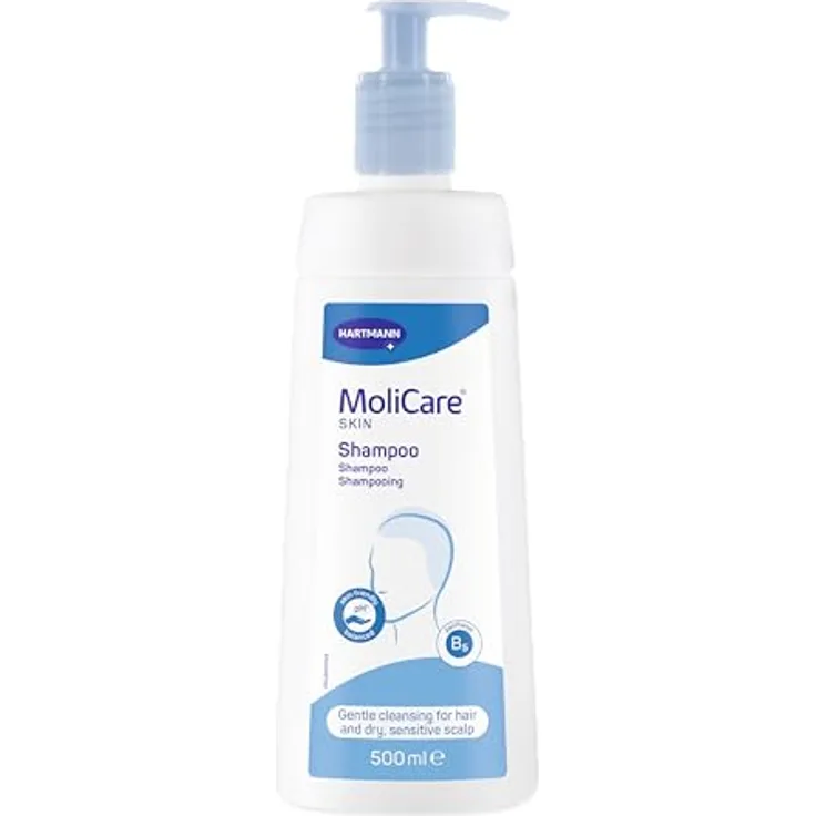 MoliCare Skin Shampoo: pH-hautneutrale Haarwäsche mit Panthenol und Mandelöl, 500 ml