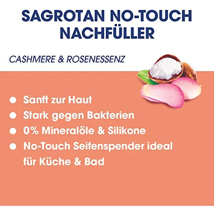 Sagrotan No-Touch Nachfüller Cashmere & Rose – für den automatischen Seifenspender – 1 x 250 ml Handseife im praktischen Vorteilspack – Bild 3
