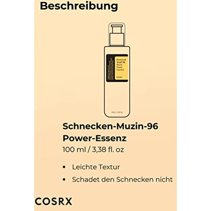 Cosrx Advanced Snail 96 Mucin Power Essence 100 ml, mit feuchtigkeitsspendender Wirkung – Bild 6