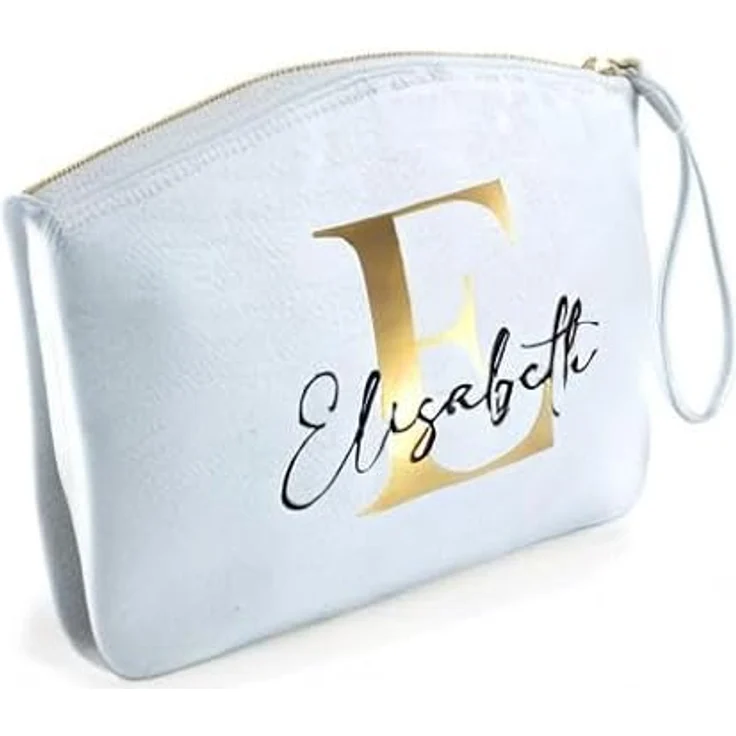 minimutz Schminktasche für Mädchen, personalisierte Kosmetiktasche mit Initiale und Namensdruck, 19 x 17 cm, Pastell Blau – Bild 5