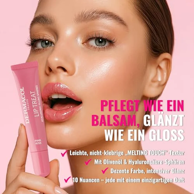 Dermacol Lip Treat Hydratisierendes Lipgloss, Farbton 10 Dark Honey, spendet Feuchtigkeit und glättet feine Linien, 10 ml – Bild 2