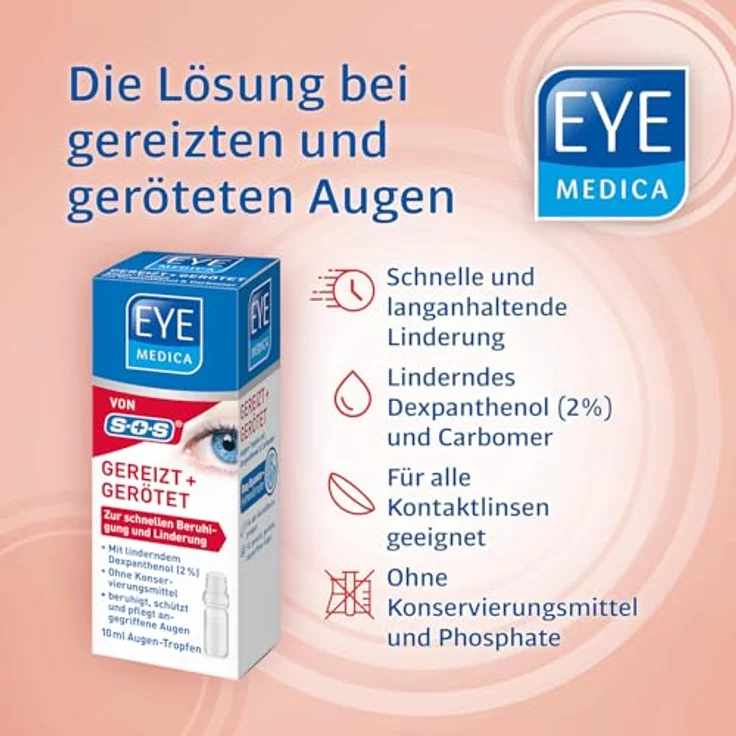 EyeMedica Augen-Tropfen Gereizt+Gerötet Augenpflegemaske 10 ml – Bild 4