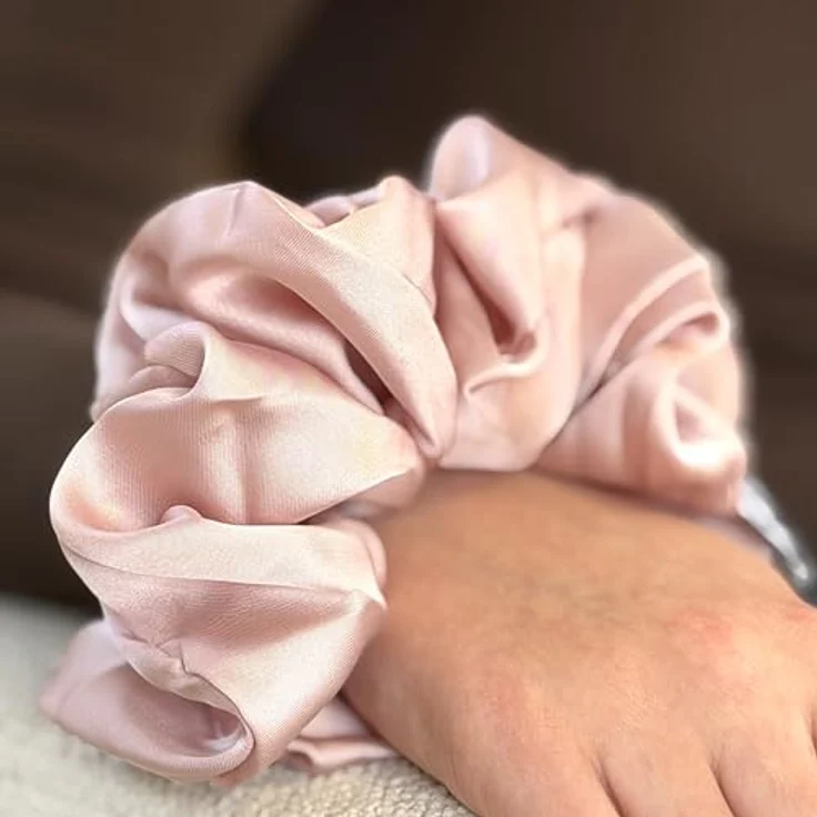 Sister Young LILU PINK Scrunchie Haargummi, Chiffon-Eleganz für mädchenhafte Frisuren, universelle Größe – Bild 9