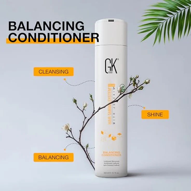 GK HAIR Global Keratin Balancing Conditioner (300ml/10.1 Fl Oz) Für fettiges & farbbehandeltes Haar Tägliche Anwendung nach dem Shampoo Conditioning Tiefenreiniger & Unreinheiten Entferner Stellt – Bild 5