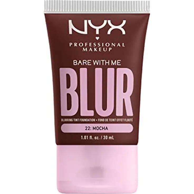 NYX Professional Makeup Weichzeichnende Foundation mit mittlerer Deckkraft und mattem Finish, Bis zu 12 Stunden Pflege und Feuchtigkeit, Mit Niacinamiden, Bare with Me, Farbe: Mocha, 1 x 30 ml