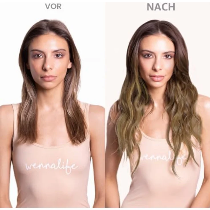 WENNALIFE Clip in Extensions Echthaar, 50cm, 120g, 7pcs, Balayage Schokoladenbraun bis Karamellblond, Remy Haarverlängerung – Bild 5