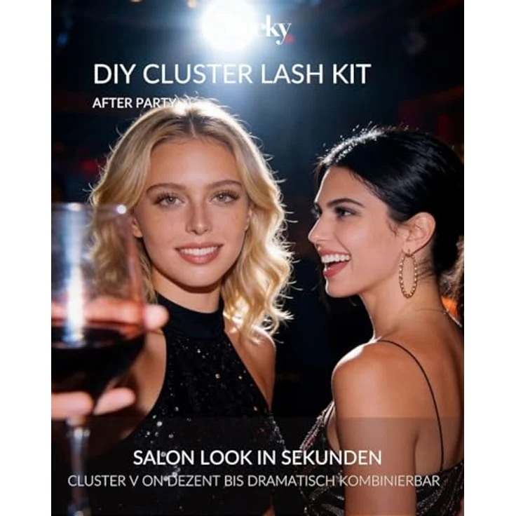 fleeky Press-On Lashes After Party, selbstklebende Wimpern für natürlichen Look, federleicht, sicherer Halt ohne Kleber – Bild 3