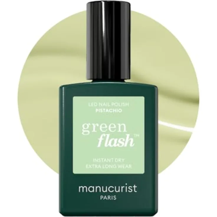 Manucurist Green Flash™ UV Nagellack Pastell Grün Pistachio • Hema Free, 12-Free, Bio-basiert • Gel Nagellack UV 15 ml • Nägel Selber Machen für UV Lampe Nägel