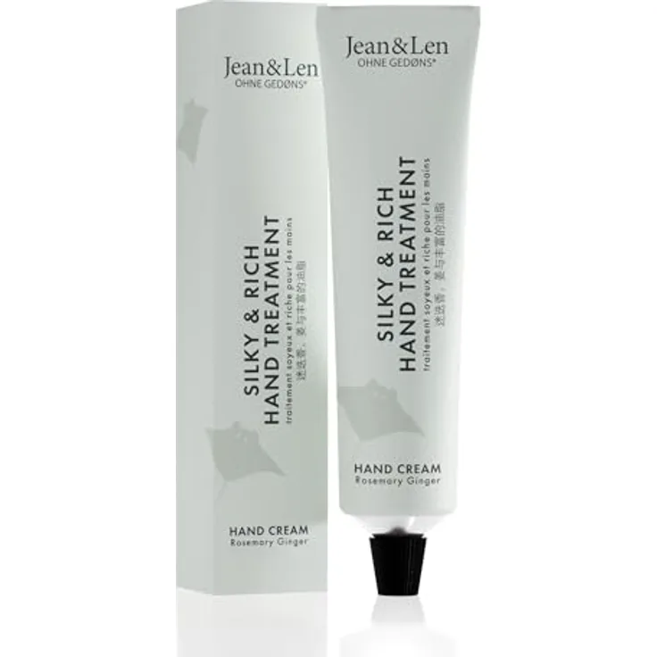 Jean & Len Silky & Rich Treatment Handcreme, mit Rosmarin & Ingwer, 75 ml, 100% recyclebare Alutube, ohne Parabene & Silikone