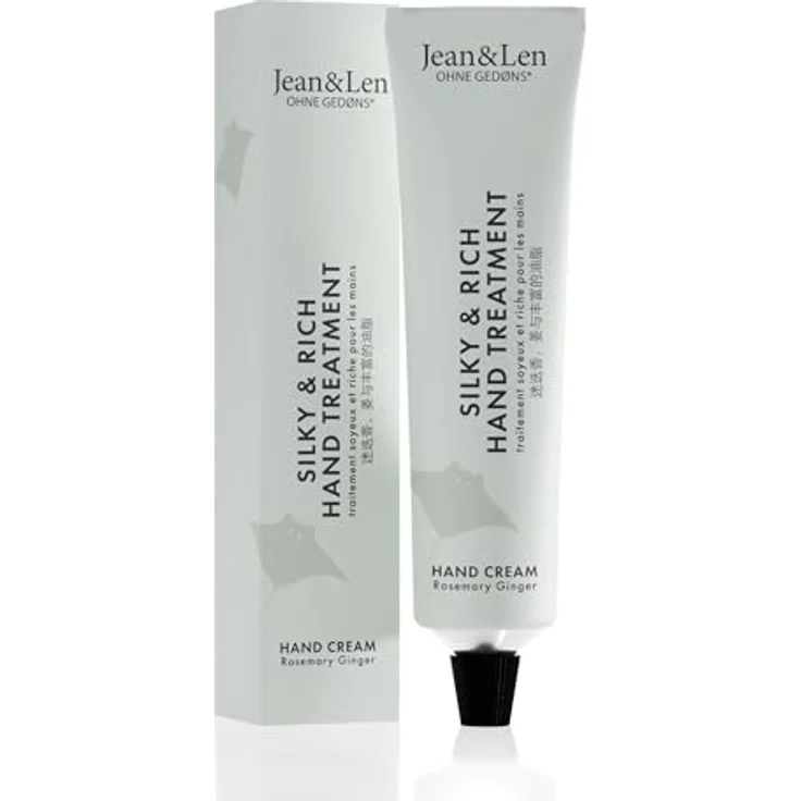 Jean & Len Silky & Rich Treatment Handcreme, mit Rosmarin & Ingwer, 75 ml, 100% recyclebare Alutube, ohne Parabene & Silikone – Bild 1