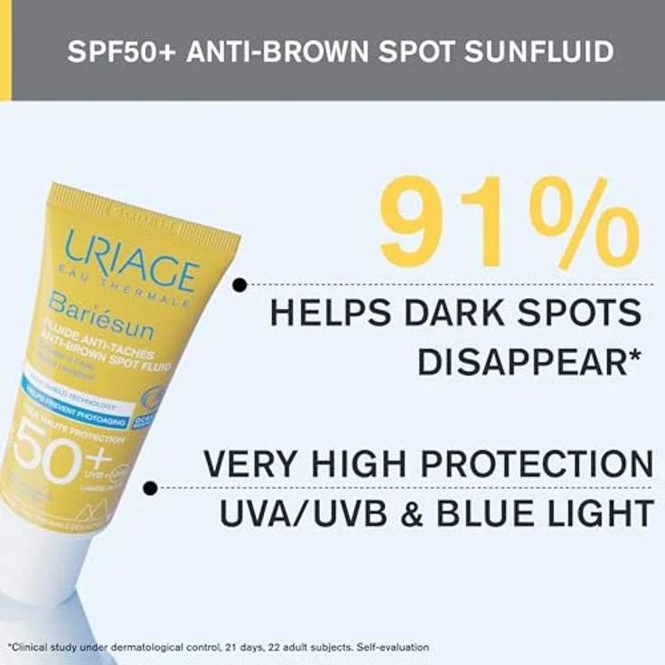 Uriage Bariésun Anti-Brauen Spot Fluid Skin Shield Technology SPF50+, 40 ml - Hoher UV-Schutz, Anti-Braunflecken-Formel - Wasserfest, Nicht-komedogen – Bild 3