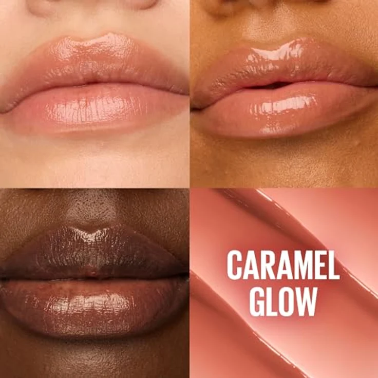 Maybelline New York Lifter Glaze Lip Tint, Aufbaubarer Lippen-Balsam mit Hyaluronsäure, Feuchtigkeitsspendend, Verschwommen mattes Finish, Farbe: Caramel Glow – Bild 2