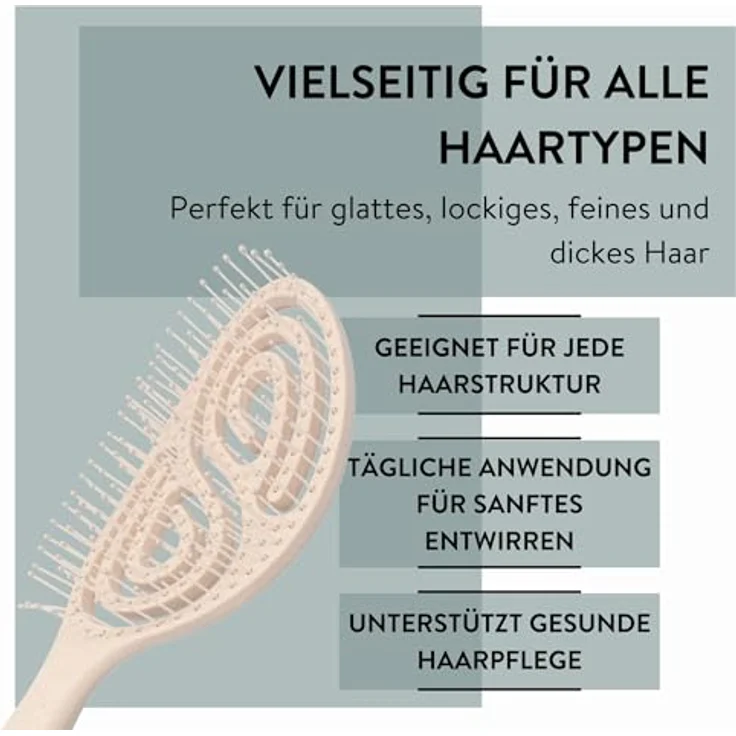 PARSA Beauty Haarbürste Spiralhaarbürste aus Weizenstroh, Natürlicher Materialmix aus Weizenstroh und Kunststoff – Bild 5
