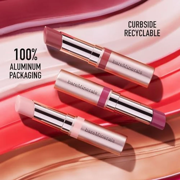 bareMinerals Dewy Lip Gloss-Balm, feuchtigkeitsspendender Lipgloss mit intensiver Strahlkraft, 2,3 g, Farbe Affection – Bild 6