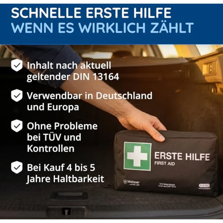 Flexeo KFZ Verbandtasche inkl. Füllung nach DIN 13164 – Bild 3