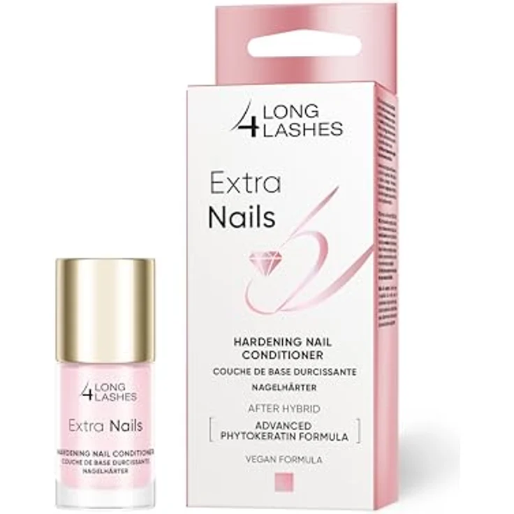 Long4Lashes Extra Nails Nagelhärter, 10 ml | All-in-One Nagelpflege, Basislack und Pastellrosa Farblack für Regeneration und Schutz – Bild 1