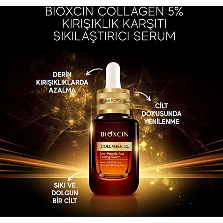Bioxcin Collagen 5% Anti-Falten-Gesichtsserum, straffungs- und regenerierende Formel mit Retinol und Coenzym Q10, 30 ml – Bild 2