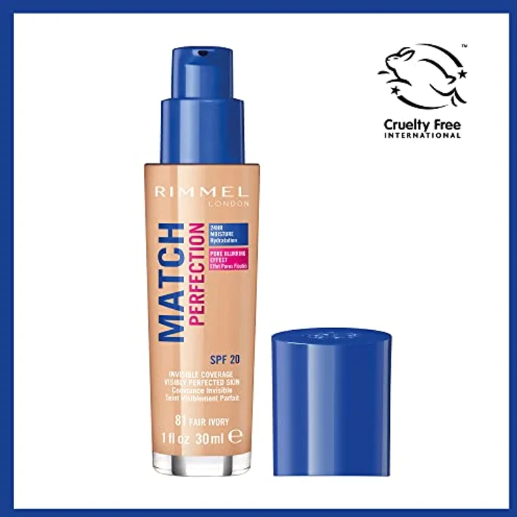 Rimmel London Match Perfection 081, Make-Up Foundation, 30 ml mit perfekter Farbnuance und natürlichem Finish – Bild 2