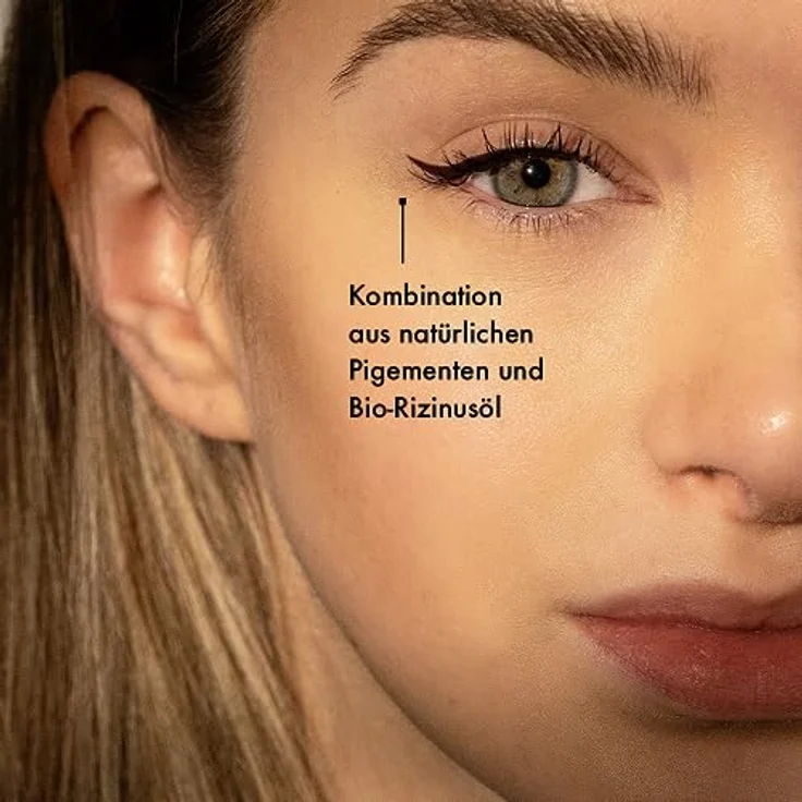 SANTE Naturkosmetik Liquid Eyeliner 02 Coffee, mit wertvollem Bio-Rizinusöl, veganer Kajal mit präziser Spitze, langanhaltende Formel für einen ausdrucksstarken Blick, dunkelbraun, 3,5ml – Bild 5