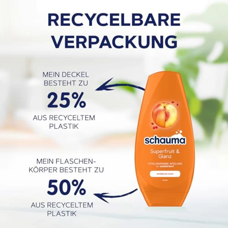 Schauma Vitalisierende Spülung mit Superfruit, 250ml für normales Haar, vegan und silikonfrei – Bild 4