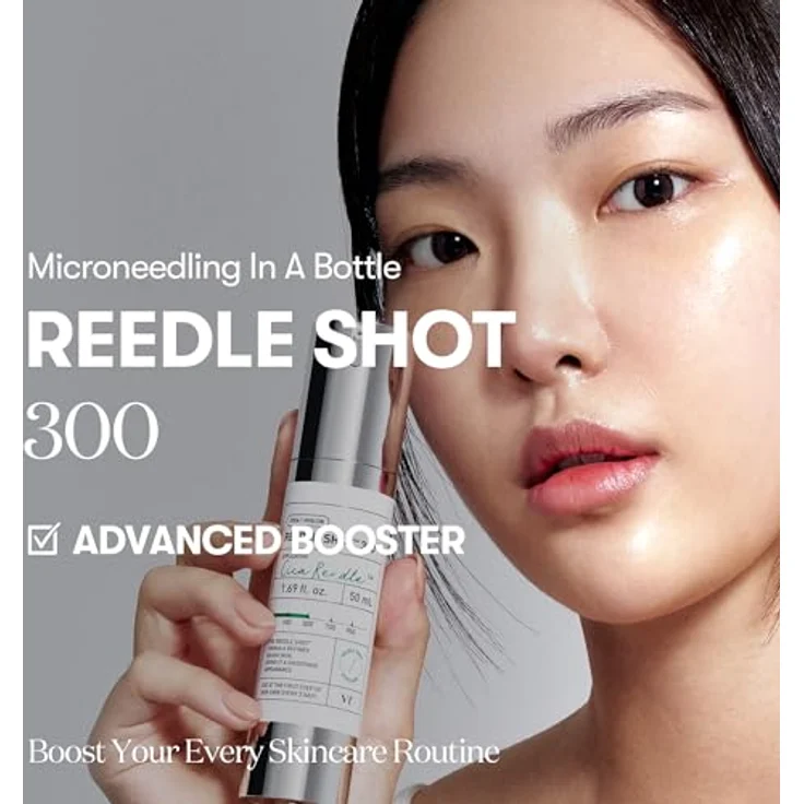 VT Cosmetics Reedle Shot 300, Mikro-Nadel Gesichtsbooster mit Cica Reedle™-Technologie und Hyaluronsäure, 50 ml, für strahlende Haut – Bild 2