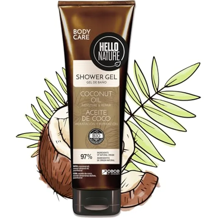 P-Beauty Naturkosmetik Pflegendes Duschgel mit BIO Kokosöl, Feuchtigkeitspflege für normale bis trockene Haut, 250ml - vegan & ohne Mikroplastik, mit Mandelöl & Panthenol, tropischer Kokosduft