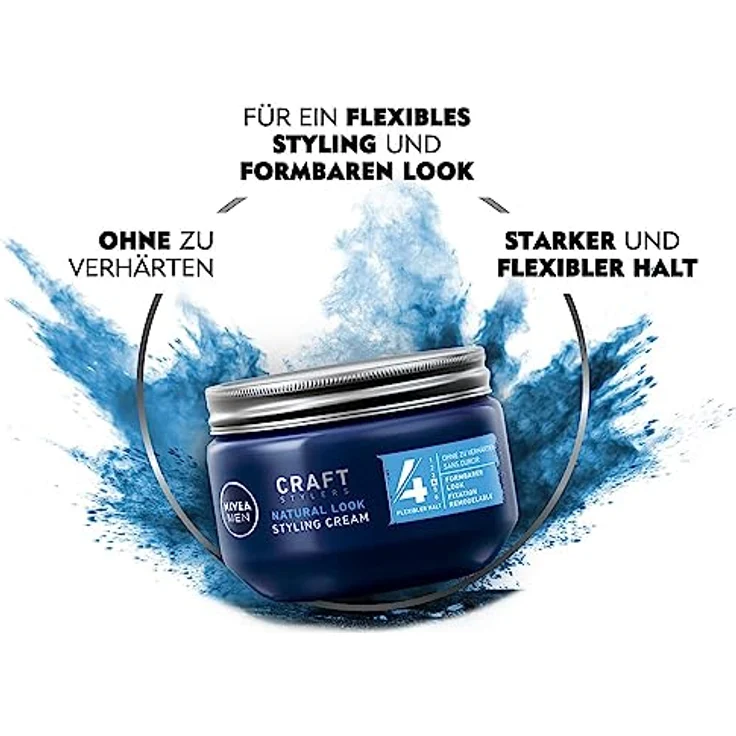 NIVEA MEN Styling Cream im 1er Pack (1 x 150ml), Haarcreme für formbaren Halt ohne zu verhärten, flexibles Haargel für einen Natural Look – Bild 2