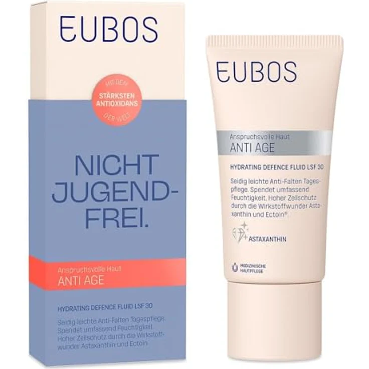 EUBOS Anti-Age Hydrating Defence Fluid Lsf 30, 50 ml mit Astaxanthin für glattere und straffere Haut – Bild 1