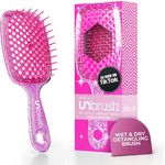 UNbrush Glitter Collection Detangling Hair Brush, Rose Quartz Haarbürste mit 105 sanften Borsten für nasses und trockenes Haar, Unisex