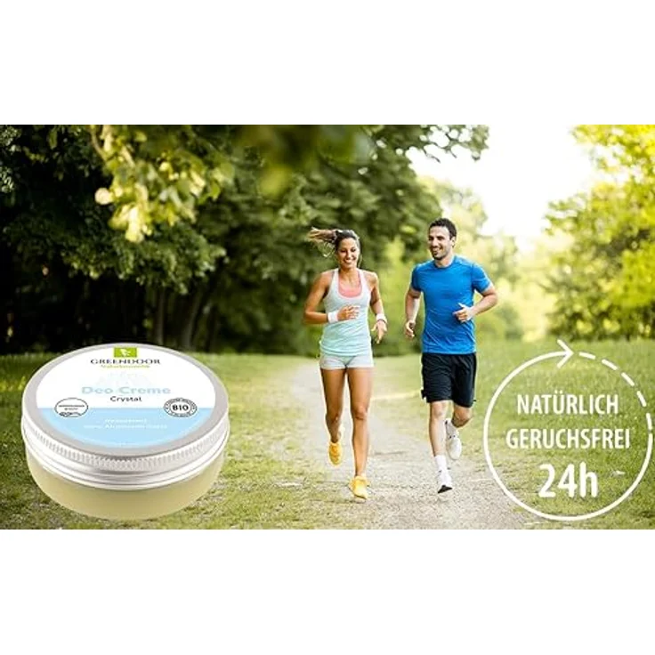 GREENDOOR Deo Creme crystal vegan, null Schweißgeruch – ohne Weißeln, ohne Zink ohne Aluminium ohne Alkohol natürlich ohne Tierversuche, dermatologisch bewährt, Naturkosmetik, sanft, 50 ml – Bild 3